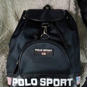 Polo by Ralph Lauren Black Polo Sport Drawstring Backpack